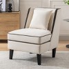 Modern Upholstered Accent Chair Velvet Slipper Armless Chair With  Pillow Comfy Reading Chair For Living,Room Bedroom,Small Spaces-Cuddlewood - 2 of 4