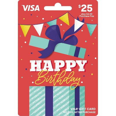 Visa Happy B-day Gift Card - $25 + $4 Fee : Target