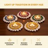 Store Indya Shell Tea Light Holders, Assorted Colors Set of 4, 3.5 Inch Diameter (Design 4) - 3 of 4