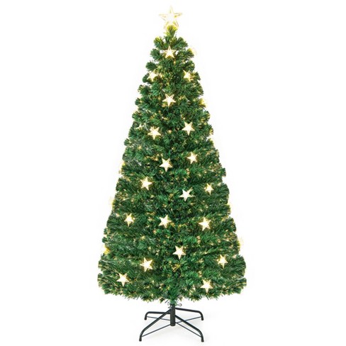 Costway 6 Ft Pre-lit Artificial Xmas Tree With 230 Branch Tips &30 Warm ...