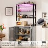 Aheaplus Wine Bar Cabinet with LED Light and Power Strip - 3 of 4