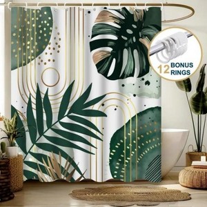 LunaLulinlk Shower Curtain with Hooks – Heavy-Duty Mold/Mildew-Resistant - 1 of 4