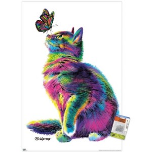 Trends International PD Moreno - Cat and Butterfly Unframed Wall Poster Prints - 1 of 4