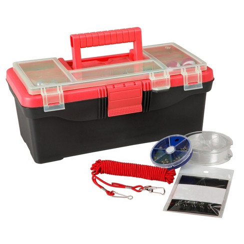 Leisure Sports Fishing Tackle Set And Box - Red/black, 55 Pieces : Target