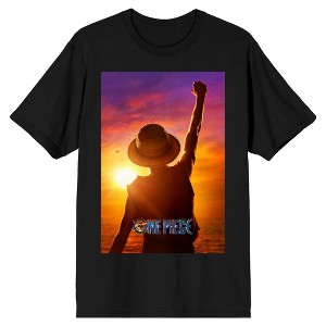 One Piece (Live Action) Monkey D. Luffy Men's Black Short Sleeve Tee - 1 of 3