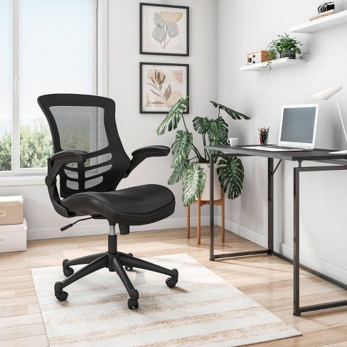 Modern Office Chair Black - Techni Mobili: Swivel, Mesh Back, Padded ...