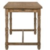 36" H Counter Height Table, Weathered Oak Finish, Rubber Wood Construction, 2 Storage Drawers-- Frevyn - 4 of 4