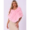 Allegra K Women's Faux Fur Elegant Wedding Cocktail Party Scarf Wrap Cape Shoulder Shawl - 2 of 4