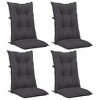 vidaXL Highback Chair Cushion Set of 4 Anthracite Fabric (100% polyester) - 3 of 4