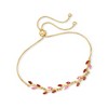 Pure Collection by Ross-Simons 0.80 ct. t.w. Garnet and .30 ct. t.w. Pink Topaz Leaf Bolo Bracelet in 18kt Gold Vermeil Size - 3 of 4
