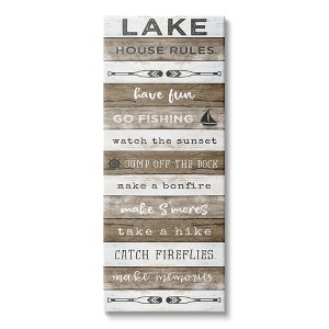 Stupell Lake House Rules Boat Oars Gallery Wrapped Canvas Wall Art - 1 of 4