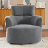 360° Swivel Sofa Chair, Upholstered Round Accent Barrel Chair with Adjustable Headrest for Living Room, Bedroom -ModernLuxe - 2 of 4