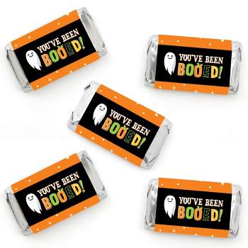 Big Dot of Happiness You've Been Booed - Mini Candy Bar Wrapper Stickers - Ghost Halloween Party Small Favors - 40 Count
