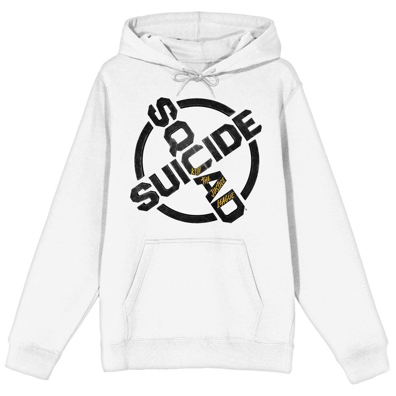 Suicide Squad: Kill the Justice League Game Logo Adult White Graphic Hoodie, 1 of 4