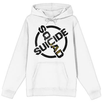Suicide Squad: Kill the Justice League Game Logo Adult White Graphic Hoodie