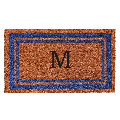 Calloway Mills 152971830M Blue Border 18 In. x 30 In. Monogram Doormat (Letter M)