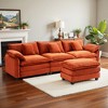 EHMKNP 3-Seat Corduroy Modular Sleeper Sectional Sofa - Comfy Upholstered with Ottoman for Living Room - 2 of 4