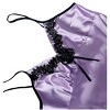 INSPIRE CHIC Women's Satin Lace Trim Sleepwear Nightgown Pajama Slip Dress - 3 of 4