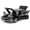 1970 Dodge Charger Black with Race Interior "Fast & Furious" Movie 1/24 Diecast Model Car by Jada - 2 of 4