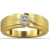 Pompeii3 1/2Ct Men's Diamond Brushed Solitaire Diamond Wedding Ring Lab Created in Gold - 3 of 4