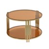 CAVINAS Retro Wooden Side Table Round Coffee Table with Storage and Sliding Door, End Table for Living Room, Bedroom - 4 of 4