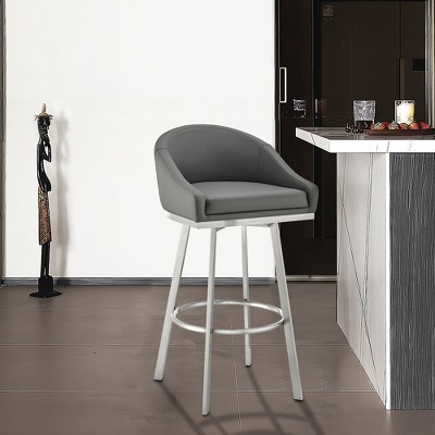 Armen Living Eleanor Barstool Gray 30 in Seat Height