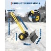 29" Snow Shovel with Wheels, Metal Snow Pusher Shovel for Doorway & Sidewalk, Snow Pusher with Adjustable 5-Position Angled & Height - 2 of 4