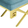 Modway Rove Velvet Performance Velvet Bench Sea Blue - 4 of 4