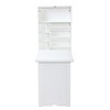 DOMETOUR Modern Compact Wood Wall Mounted Folding Desk Cabinet Convertible Writing Desk for Home Office with Storage, White - 2 of 4