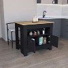 Okak Minimalism Kitchen Island with Ample Storage, Kitchen Island Table with 2 Doors and 3 Shelves, Countertop Organizer for Dining Room - 2 of 4