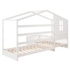 YOOCOZZ Twin Size Wood House Bed with Fence and Back Decorative panels, Combination of Two Beds - 3 of 4