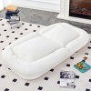 Cotton Filled Folding Floor Sofa Chair with Adjustable Backrest for Gaming and Meditation, Plush Teddy Fabric Lounge Seat-Baofuwish - 2 of 4