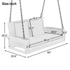 4ft  2-Person Wicker Hanging Porch Swing with Chains and Soft Cushion Pillows - Outdoor Rattan Swing Bench Blue-gray - 4 of 4