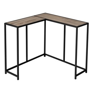 Monarch Specialties Accent Table Console Entryway Narrow Corner Living Room Bedroom Brown Laminate Black Metal Contemporary Modern - 1 of 4
