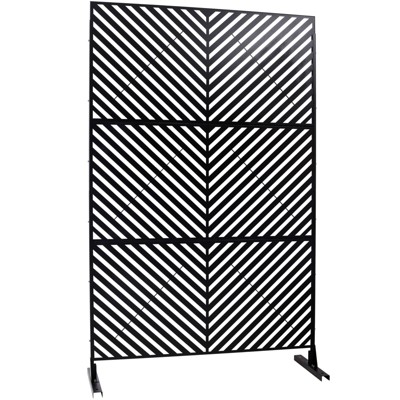 DSVIMOY Outdoor & Indoor Privacy Screen, Freestanding Decorative Privacy Screen for Deck Balcony Patio, Black, 48"*76"*16"