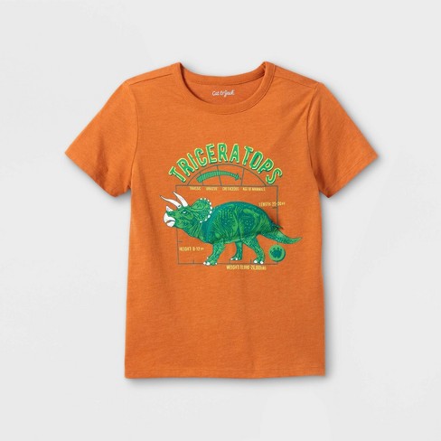 Boys' Cat & Jack L/S Orange Fall Graphic T-Shirt Sz Small NWT 6/7 