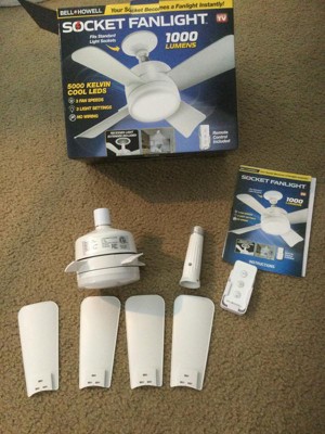 Socket Ceiling Fan With Warm Light And Remote Control 1000 Lumens - Bell +  Howell : Target