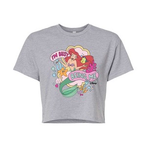 Women's - Disney Princess - Ariel Busy Being Me Cropped Graphic T-Shirt - 1 of 4