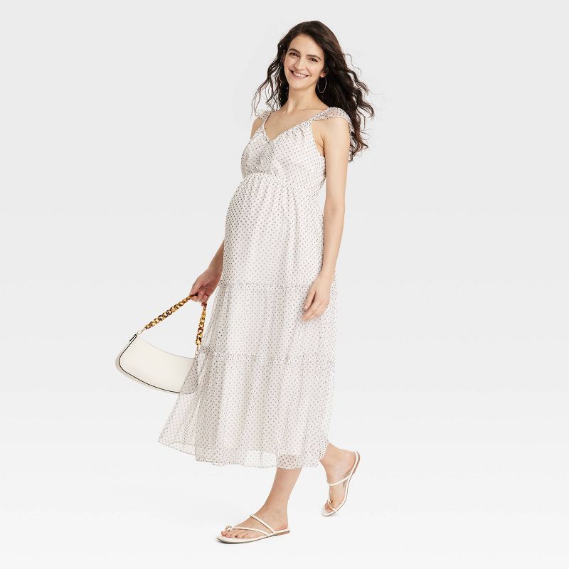 Flutter Sleeve Tulle Maxi Maternity Dress - Isabel Maternity by Ingrid & Isabel™, 3 of 4
