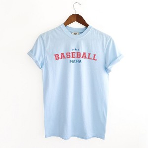 Simply Sage Market Women's Varsity Baseball Mama Stars Short Sleeve Garment Dyed Tee - 1 of 4