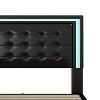 CAVINAS Full/King Size Modern Platform Bed Frame with LED Lights Headboard & 4 Storage Drawers,No Box Spring Needed - 3 of 4
