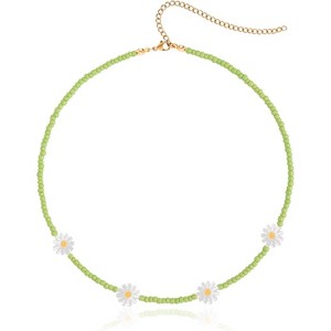 Handmade Boho Pearl Necklace Colorful Beads 18K Gold Plated Choker - 1 of 4