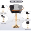 QingMoon Height Adjustable Swivel Barstools, Velvet Tufted Counter Chairs Set of 2 with Chrome Footrest and Base for Kitchen Island, Pub and Cafe - 3 of 4