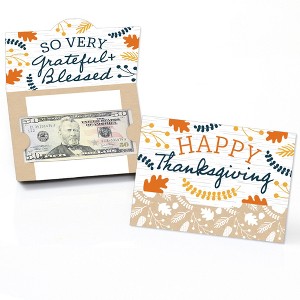 Big Dot of Happiness Happy Thanksgiving - Fall Harvest Party Money And Gift Card Holders - Set of 8 - 1 of 4