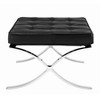 HomeRoots 24" Black Genuine Leather and Silver Tufted Footstool Ottoman - 4 of 4