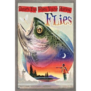 Trends International James Mazzotta - Bass Fly Fish Framed Wall Poster Prints - 1 of 4
