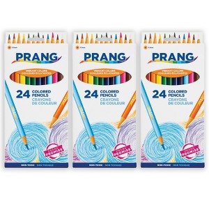 Prang® Thick Core Colored Pencils, Assorted Colors, 3.3 mm core, 24 Per Pack, 3 Packs - 1 of 4