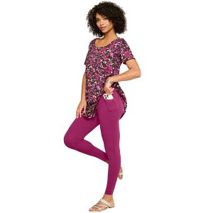Roaman's Women's Plus Size Side Pocket Essential Legging - 1 of 4