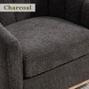 Hrinhom 32.3"W 360°Chenille Swivel Chair,Tufted Pumpkin-Shape Armchair - 3 of 4