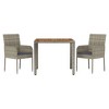 vidaXL Patio Dining Set Outdoor Conversation Set with Cushions Poly Rattan - Gray 3 Piece 35.4" Table Length - 3 of 4